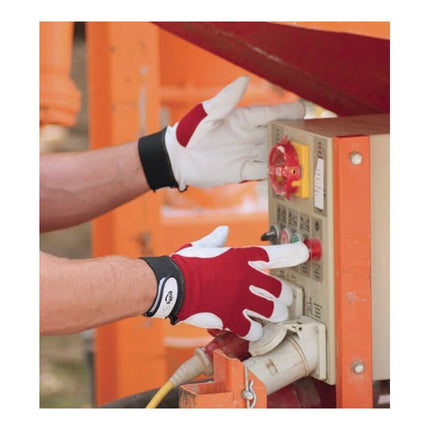 LEIPOLD+DÖHLE gloves Griffy size 9 red/natural colour ( 4000371102 )