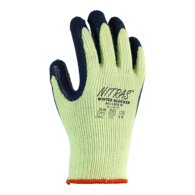 Guantes de protección contra el frío NITRAS Winter Blocker talla 9 amarillo neón/azul ( 4000371550 )