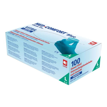 AMPRI disposable gloves Med Comfort Blue Vitril size S blue ( 4000391102 )
