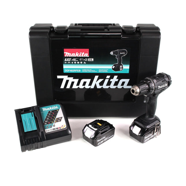 Makita DDF 482 RFEB Akku Bohrschrauber 18 Volt im Transportkoffer + 2x 3,0 Ah Akkus + Schnell Ladegerät - Toolbrothers