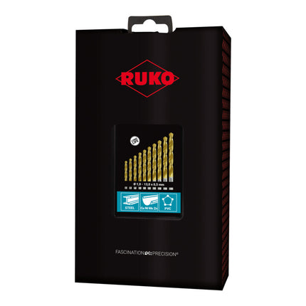 Set di punte elicoidali RUKO DIN 338 tipo N Ø nominale 1-13x0,5 mm ( 4000600884 )