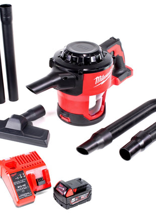 Milwaukee M18 CV 501C 18V Akku Handstaubsauger + 1x Akku 5,0Ah + Ladegerät - Toolbrothers