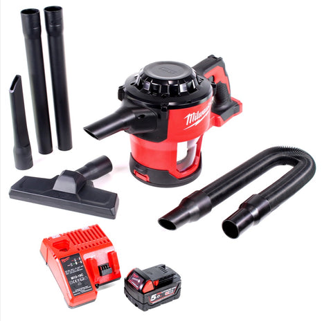 Milwaukee M18 CV 501C 18V Akku Handstaubsauger + 1x Akku 5,0Ah + Ladegerät - Toolbrothers