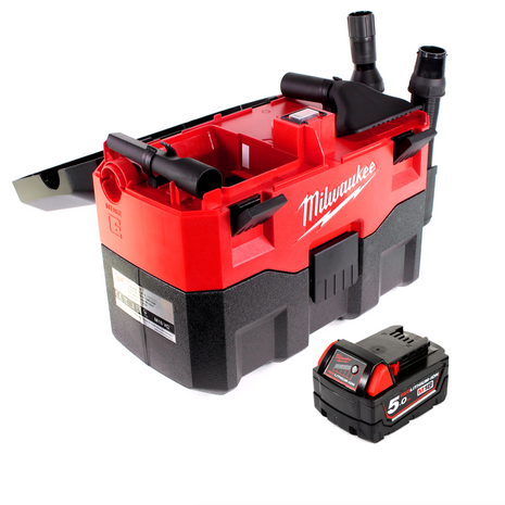 Milwaukee M18 VC 501 18V Akku Nass- & Trockensauger + 1x Akku 5,0Ah - ohne Ladegerät - Toolbrothers