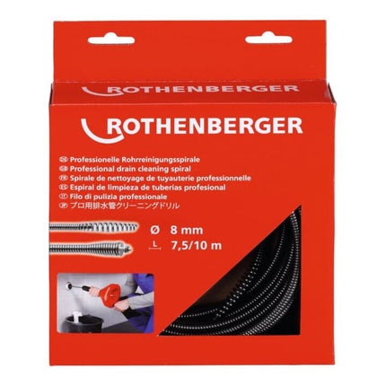 Herramienta espiral ROTHENBERGER longitud 7,5 m espiral-Ø 8 mm ( 4000781060 )