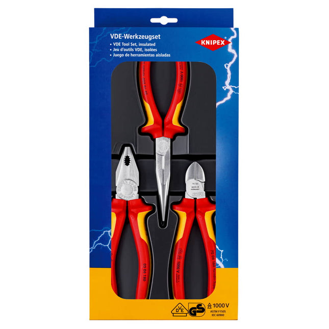 KNIPEX pliers set electrical package contents 3-piece VDE ( 4000794416 )