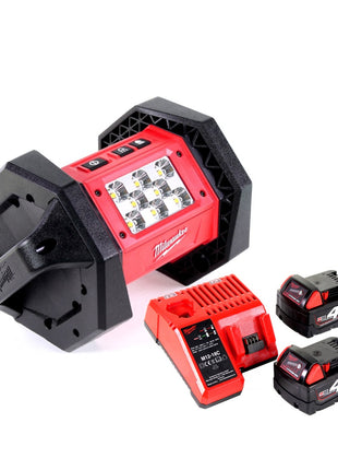 Milwaukee M18 AL-402C Akku LED Flutstrahler mit 1100 Lumen + 2x 4,0 Ah Akku + Universal Ladegerät - Toolbrothers