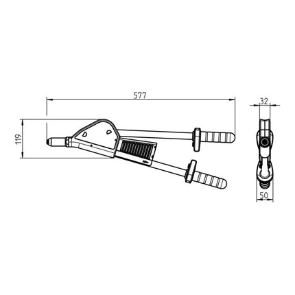 GESIPA lever blind rivet setting tool HN 2 Length 570 mm ( 4000813062 )