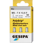 GESIPA blind rivet nut PolyGrip(R) rivet shank d x l 7 x 13.5 mm M5 ( 4000813822 )
