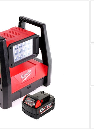 Milwaukee M18 HAL-501 Akku Flutstrahler mit 3000 Lumen + 1x 5,0 Ah Akku - Toolbrothers