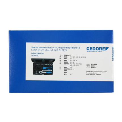Juego de llaves de vaso GEDORE D 20 TMU-10 40 piezas 1/4 ″ ( 4000820559 )