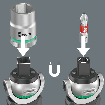 WERA socket spanner set 8009 Zyklop Pocket Set 2 19-piece 3/8 ″ + 1/4 ″ ( 4000822451 )