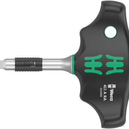 WERA Grzechotka dwustronna z dźwignią 411 A RA Uchwyt krzyżowy 1/4 ″ Zęby 80 ( 4000822452 )