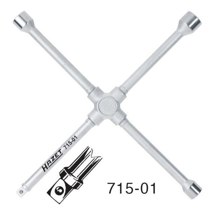 HAZET llave en cruz 715-01 17 x 19 x 22 x 12,5(1/2″ cuadrada) ( 4000823580 )