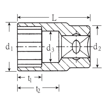 STAHLWILLE Llave de vaso 45 3/8 ″ 12 caras ( 4000826290 )