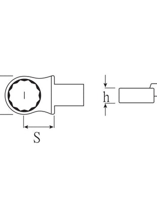 STAHLWILLE Ringeinsteckwerkzeug 732/40 17 Schlüsselweite 17 mm 14 x 18 mm ( 4000826546 )