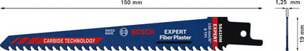 BOSCH Reciprocating saw blade Expert Fibre Plaster S 641 HM Length 150 mm Width 19 mm ( 4000837443 )