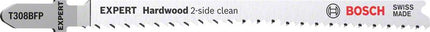 Hoja de sierra de calar BOSCH Hardwood 2 caras T 308 BFP longitud total 117 mm (4000837446)