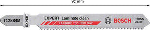 Hoja de sierra de calar BOSCH Laminate Clean T 128 BHM longitud total 92 mm (4000837454)