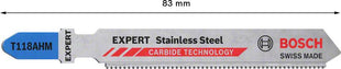 Hoja de sierra de calar BOSCH acero inoxidable T 118 AHM longitud total 83 mm (4000837481)