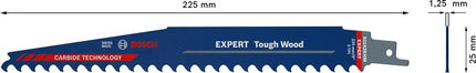BOSCH reciprocating saw blade Expert Tough Wood length 225 mm width 25 mm ( 4000837497 )