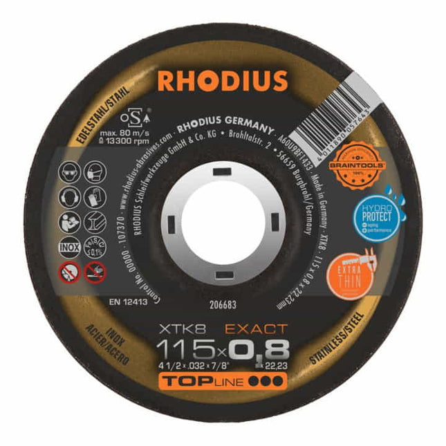 Disco de corte RHODIUS XTK8 D125x0.8mm acodado ( 4000841291 )