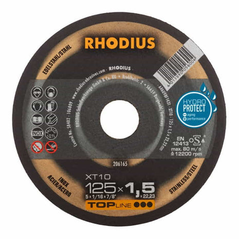 RHODIUS Disque à tronçonner INOX D.125 x 1,5mm droit ( 4000841295 )