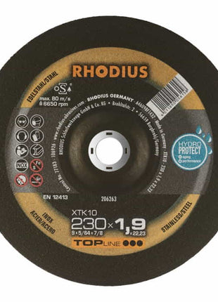 RHODIUS Disque à tronçonner XT10 D230x1,9mm à moyeu déporté ( 4000841297 )