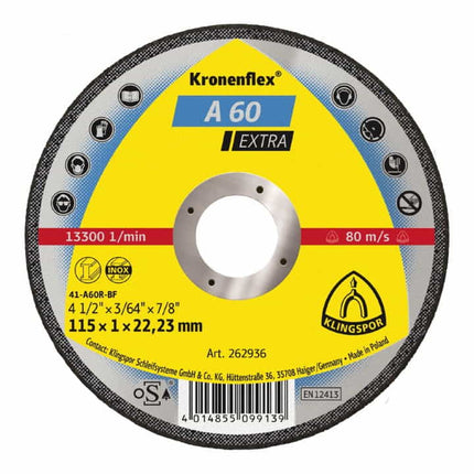 Disco da taglio KLINGSPOR A 60 Extra D115x1mm diritto ( 4000841304 )