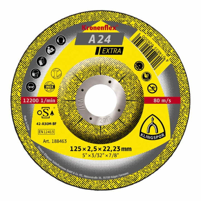 Disco de corte KLINGSPOR A 24 Extra D125x2,5mm acodado ( 4000841426 )