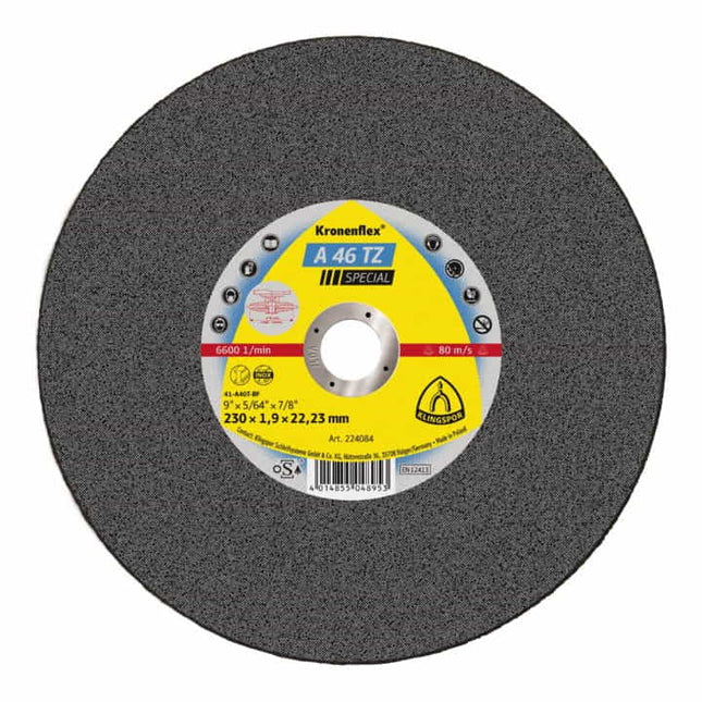 Disco de corte KLINGSPOR A 46 TZ Special D230x1,9mm recto ( 4000841495 )