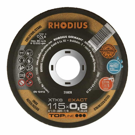 Tarcza tnąca RHODIUS XTK6 EXACT D125x0.6mm prosta ( 4000843182 )