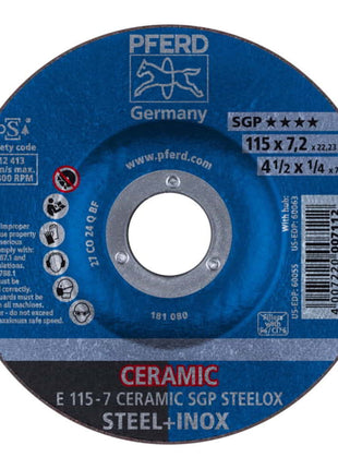 PFERD Meule à ébarber CERAMIC SGP STEELOX D115xép.7 mm ( 4000843236 )