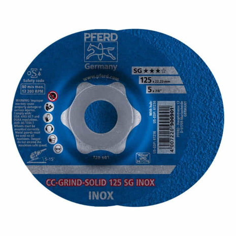 Disco abrasivo PFERD CC-GRIND-SOLID SG INOX D125xSmm (4000843428)