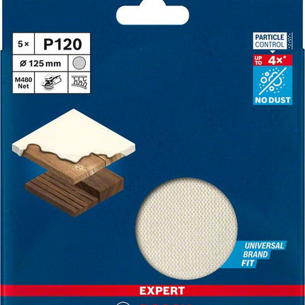 Disco de lija de malla BOSCH Expert M480 125 mm grano 120 (4000844853)