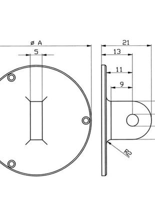 Panel tylny z oczkiem KÄFER do pierścienia zewnętrznego Ø 58 mm ( 4000851549 )