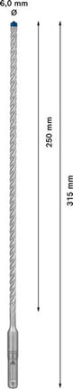 BOSCH hammer drill Expert SDS-7X Ø 6.0 mm working l.250 mm l.315 mm ( 4000909930 )