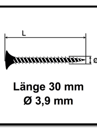 Technofast HBGF3930TD 1000 x Schnellbauschrauben Magazinschrauben 3,9 x 30 PH2 Feingewinde - Toolbrothers