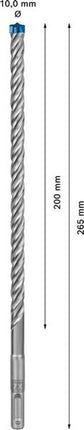 BOSCH Hammerbohrer Expert SDS-7X Ø 10 mm Arbeits-L.200 mm L.265 mm ( 4000909980 )