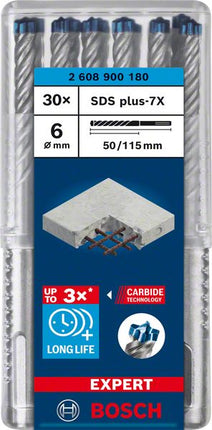 BOSCH Foret marteau Expert SDS-7X D. 6 mm L.50 mm L.115 mm ( 4000909986 )