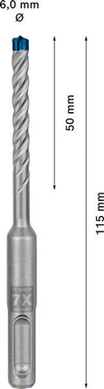 Wiertarka udarowa BOSCH Expert SDS-7X Ø 6 mm długość robocza 50 mm długość 115 mm ( 4000909986 )