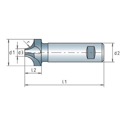 MAYKESTAG Fresa de perfil de cuarto de círculo DIN 6518 B tipo N radio 2 mm (4117802004)