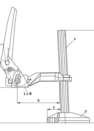 BESSEY Sauterelle pour tables de machine  hauteur de serrage 240 mm ( 4123740050 )