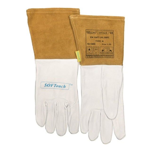 Guantes de soldadura WELDAS talla M (8.5) natural/naranja ( 4702005016 )