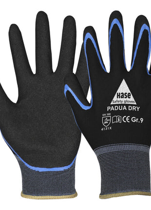 HASE gloves Padua Dry size 10 black/blue ( 8000094196 )