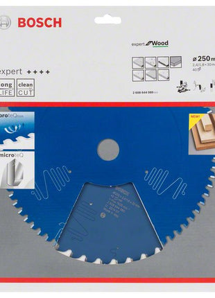 Hoja de sierra circular BOSCH Expert para madera diámetro exterior 250 mm número de dientes 40 WZ (8000342101)