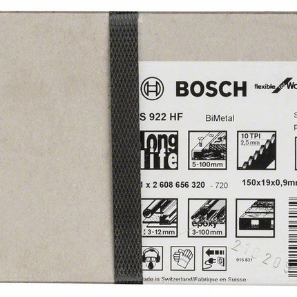 Hoja de sierra de sable BOSCH S 922 HF Longitud 150 mm Anchura 19 mm ( 8000343752 )