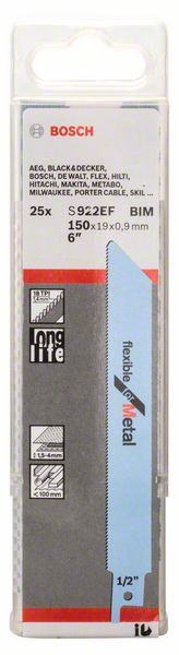 BOSCH Reciprocating saw blade S 922 EF Length 150 mm Width 19 mm ( 8000343781 )