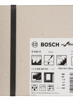 BOSCH Brzeszczot do piły szablastej S 644 D Długość 150 mm Szerokość 19 mm ( 8000343831 )