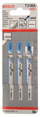 Hoja de sierra de calar BOSCH T 218 A Basic para Metal L.92mm paso entre dientes 1,1-1,5mm (8000346077)